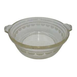 Vintage PYREX Etched Casserole Dish Half Moon Pattern 023-623B 1935-1938 8"